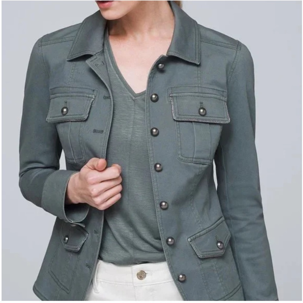 White House Black Market Cropped Military Jacket Women's Size 2 NWT Retail $180